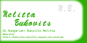 melitta bukovits business card